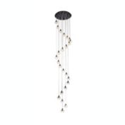 Elegant Lighting Luxurious Eren Adjustable Hanging 24 Lights Pendant for Living Room, Kitchen, Bedroom & Hallway, Black