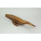 Alternate image 3 for Contrast Beautiful Carved Teak Wood Humpback Whale Tabletop Statue 19.5 Inches Long