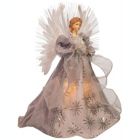 Alternate image 1 for Kurt Adler (AD0601) 16-Inch Fiber Optic White, Silver & Gray Angel Tree Topper