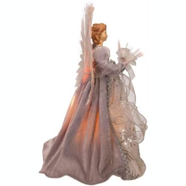 Kurt Adler (AD0601) 16-Inch Fiber Optic White, Silver & Gray Angel Tree Topper. View a larger version of this product image.