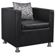 vidaXL Cube Armchair Black Faux Leather