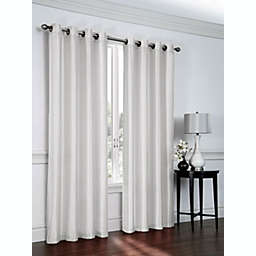 GoodGram Artisan Faux Silk Grommet Curtain Panel - 52 in. W x 84 in. L, White