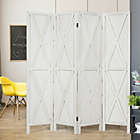 Alternate image 1 for Costway-CA 5.6 Ft 4 Panels Folding Wooden Room Divider-White