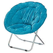 mDesign Urban Papasan Saucer Moon Chair, Foldable Metal Frame