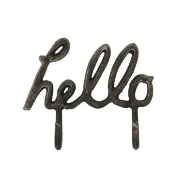 Cheungs Decorative Cast Iron "Hello" Wall Hook. View a larger version of this product image.