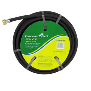 Gardener Select Durable Soaker Hose W/Brass Connectors, Black, 5/8" x 75'. View a larger version of this product image.