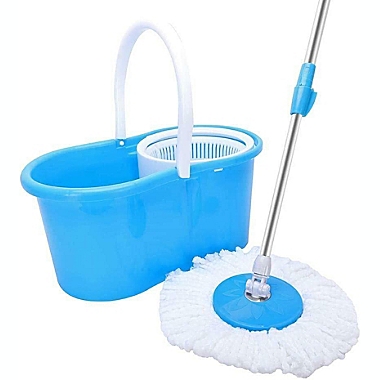 3ox 360 Degree Rotating Head Spinning Floor Mop Bucket + 2x Head Microfiber Spinning Heads. View a larger version of this product image.