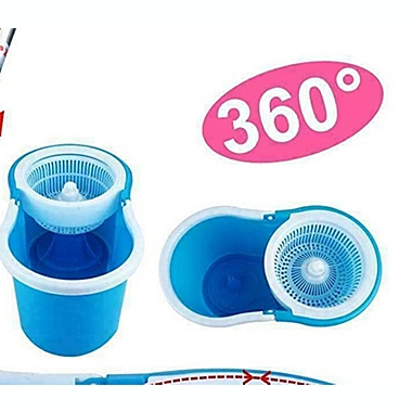 3ox 360 Degree Rotating Head Spinning Floor Mop Bucket + 2x Head Microfiber Spinning Heads. View a larger version of this product image.