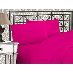 Infinity Merch 4-Piece Queen Size Bed Sheet Set with Deep Pocket in Pink