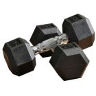 Alternate image 0 for Soozier Hex Rubber Free Weight Dumbbells Set in Pair with Steel Handles 15lbs/Single Hand Weight for Strength Workout Training, Black