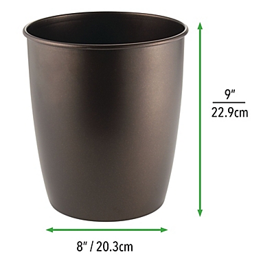 mDesign Round Metal Trash Can Wastebasket, Garbage Container. View a larger version of this product image.