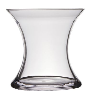 BIDK Home 6" Clear Contemporary Flower Glass Vase Tabletop Decor - Small. View a larger version of this product image.