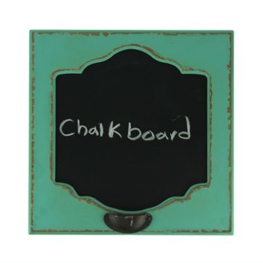 VIP Home and Garden Distressed Blue Old Fashioned Wood Frame Wall Mount Chalkboard Sign. View a larger version of this product image.