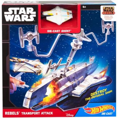 Hot Wheels Star Wars Starship Rebels Transport Attack Play Set. View a larger version of this product image.
