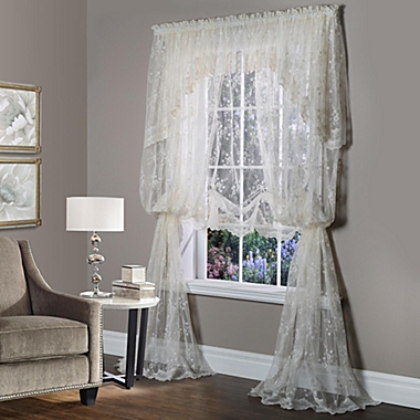 Commonwealth Habitat Mona Lisa Jacquard Lace Tailored Balloon Rod Pocket Curtain Panel - 56x63" - Shell. View a larger version of this product image.