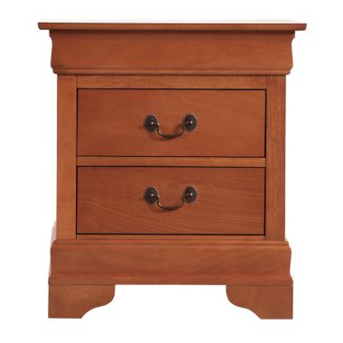 Passion Furniture Louis Philippe 2-Drawer Oak Nightstand (24 in. H X 22 in. W X 16 in. D). View a larger version of this product image.