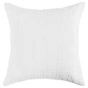 Saltoro Sherpi Ellis 26 Inch Square Euro Pillow Sham, Silvadur Tech, Self Binding, White-