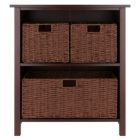 Alternate image 1 for Milan 4-Pc Storage Shelf with 3 Foldable Woven Baskets, Walnut