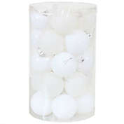Sunnydaze Indoor Christmas Holiday Tree Shatterproof Bauble Ball Ornaments with Hooks - 2" - White - 25pc