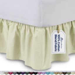 SHOPBEDDING Ruffled Bed Skirt (King, Bone) 14 Inch Drop Dust Ruffle with Platform, Poly/Cotton Fabric, Available in All Bed Sizes and 14 Colors by BLISSFORD