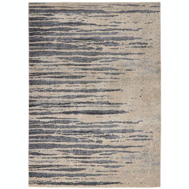 kathy ireland Home Moroccan Celebration Abstract Stripe Area Rug Blue/Beige 3'10" x 5'10". View a larger version of this product image.