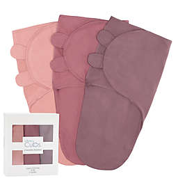 Swaddle Blanket Baby Girl Boy Easy Adjustable 3 Pack Infant Sleep Sack Wrap Newborn Babies by Comfy Cubs (Small (0-3 Months), Blush, Mauve, Mulberry)