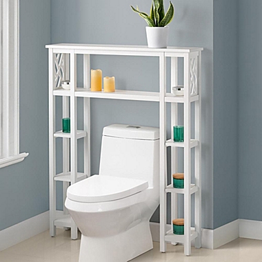 Bolton Furniture  Coventry 39W x 48H Bathroom Over Toilet Open Shelving Unit with Left and Right Side Shelves. View a larger version of this product image.