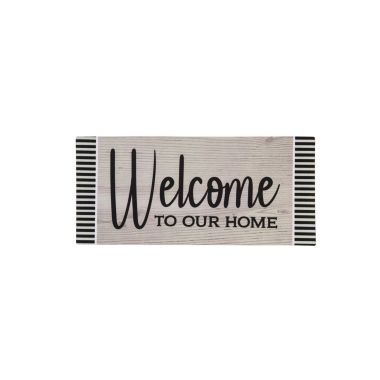Evergreen Wood Grain Welcome Sassafras Indoor Outdoor Switch Doormat 1'10"x10" Multicolored. View a larger version of this product image.