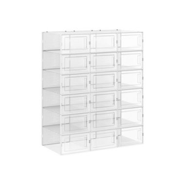 BreeBe Set of 18 Plastic Shoe Boxes Storage Organizers. View a larger version of this product image.