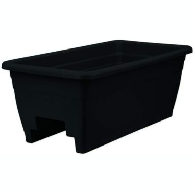 The HC Companies (SPX24DB0G18) Deck Rail Box Planter, Black - 24". View a larger version of this product image.