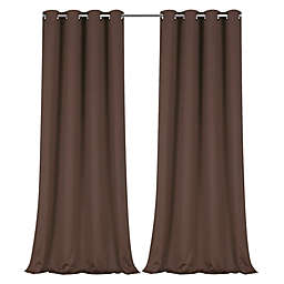 Regal Home Collections 100% Hotel Blackout Thermal Insulated Grommet Curtains - 50 in. W x 84 in. L, Brown