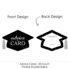 Alternate image 2 for Big Dot of Happiness Silver - Tassel Worth the Hassle - Grad Cap Wish Card Graduation Party Activities - Shaped Advice Cards Games - Set of 20