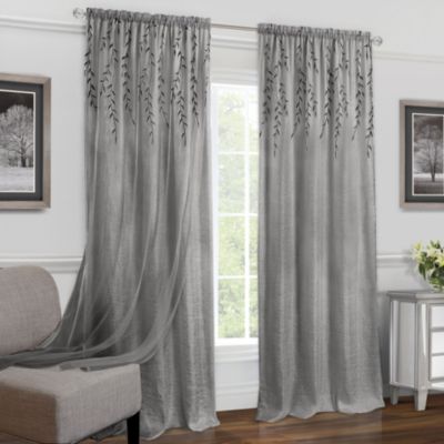 2 Pack Lisa Taupe Full Stitched Sheer Voile Curtain Panel Drape Window 55" X 84" 