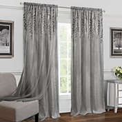 Kate Aurora Traditional Home 2 Pack Double Layered Embroidered Floral Sheer Curtains - 63 in. Long - Gray