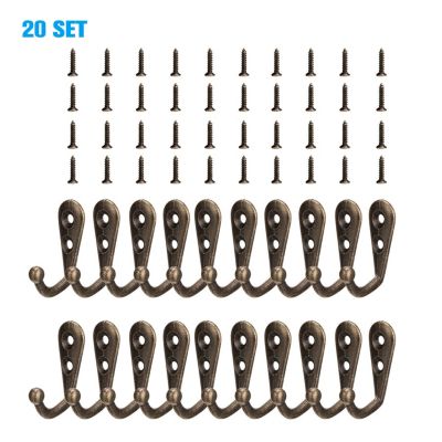 Kitcheniva 20-Pieces Hanging Metal Single Hook Clothes Hat Coat Robe Wall