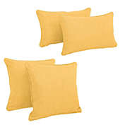 Blazing Needles Blazing Needles Indoor/Outdoor Spun Polyester Throw Pillows (Set of 4) - Lemon