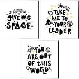 Great Art Now Give Me Space by Noonday Design 14-Inch x 14-Inch Canvas Wall Art (Set of 3)