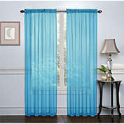 GoodGram 2 Pack  Elegant Sheer Voile Curtain Panels - 52 in. W x 84 in. L, Blue/Turquoise