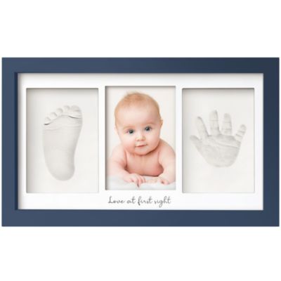 KeaBabies Baby Hand and Foot Print Kit, Duo Baby Picture Frame for Newborn, Baby Keepsake Frames (Midnight Blue)