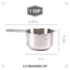Alternate image 1 for 2lbDepot 1/2 Cup Measuring Cup Stainless Steel Metal, Accurate, Engraved Markings US