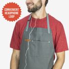 Alternate image 3 for Chef Pomodoro Kitchen Apron, Unisex Chef Apron, Adjustable Neck and Back Straps, 5+ Pockets, Towel Loops - Designed for Home, BBQ, Grill Use (Stone Grey)