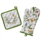 Alternate image 2 for SKL Home By Saturday Knight Ltd Heirloom Wildflowers Oven Mitt And Pot Holder Set - 2-Piece - 7X13", Green