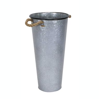 Cheungs Home Decorative Tall 22" Metal French Bucket with 2 Rope Handles. View a larger version of this product image.