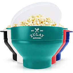Zulay Kitchen Collapsible Silicone Popcorn Maker - Dramatic Aqua