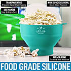 Alternate image 2 for Zulay Kitchen Collapsible Silicone Popcorn Maker - Dramatic Aqua