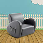 Alternate image 3 for Qaba Kids Sofa Rocking Chair with Side Pocket, PU Leather Toddler Armchair for Children Grey
