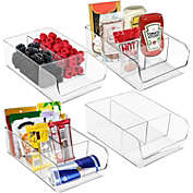 Utopia Home Fridge and Pantry Organizer 3 Divided Section 4 Pack