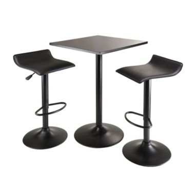 Contemporary Home Living Set of 3 Black Contemporary Pub Table Set 34.5". View a larger version of this product image.