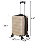 Alternate image 3 for Segawe 21-Inch Champagne Carry On Luggage Suitcase