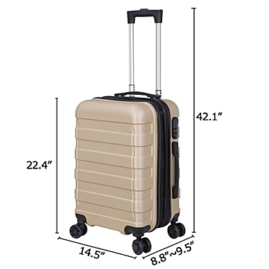 Segawe 21-Inch Champagne Carry On Luggage Suitcase. View a larger version of this product image.